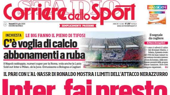 L'apertura del CorSport: "Inter, fai presto". Contro l'Al Nassr tutti i limiti dell'attacco