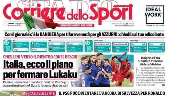 Corriere dello Sport in apertura: "Italia, ecco il piano per fermare Lukaku"