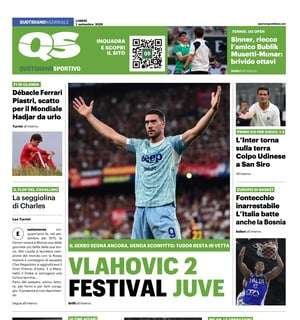 "L'Inter torna sulla terra. Colpo Udinese a San Siro", la prima pagina del Quotidiano Sportivo