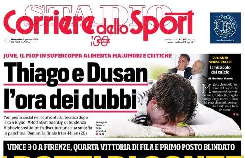 "L'incubo Inzaghi, anche di Conceicao. Simone il rompicapo": la prima pagina de Il Corriere dello Sport