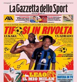 La Gazzetta dello Sport in apertura: "Cuadrado, tifosi in rivolta. Sorpasso per Morata"