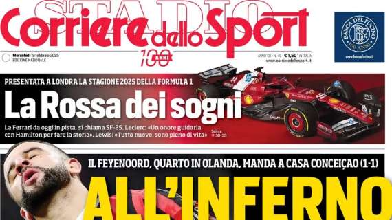 Apnea Inter, venti minuti di sofferenza. La prima pagina del Corriere dello Sport