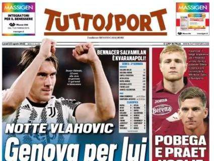 Tuttosport su Samp-Juve: "Notte Vlahovic, Genova per lui"