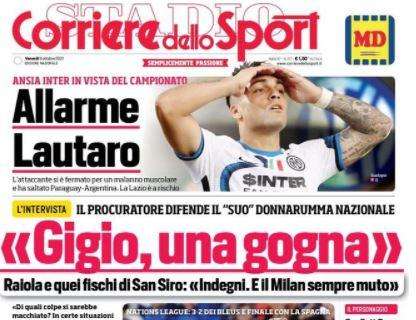 La prima pagina del Corriere dello Sport: "Allarme Lautaro"