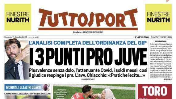 Tuttosport in apertura: "Mamma, che Marocco!". Prima africana nella semifinale di un Mondiale