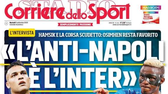 Il Corriere dello Sport apre con Hamsik: "L'anti-Napoli è l'Inter". La rincorsa allo Scudetto