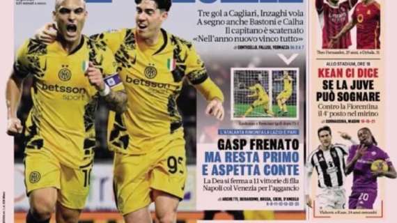 "Sale Inzaghi, che forza l'Inter": le prime pagine dei quotidiani sportivi del 29 dicembre