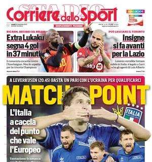 Il Corriere dello Sport in prima pagina: "Match Point Italia, basta un pari con l'Ucraina per qualificarsi"