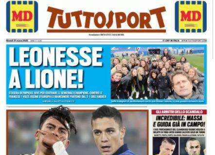 La prima pagina di Tuttosport: "Derby d'Italia, sfida totale"