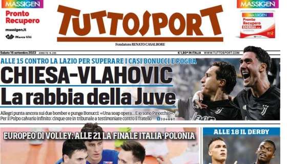 La prima pagina di Tuttosport: "Inter-Milan, guerre stellari"