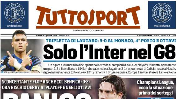 "Très facile! Lautaro show e ottavi Inter": l'apertura di Tuttosport