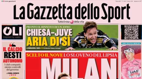 Inter, serve un'altra punta. Arnautovic ai saluti? La prima pagina de La Gazzetta dello Sport 