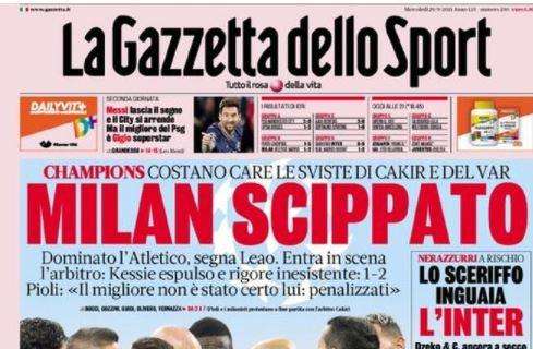 L'apertura de La Gazzetta dello Sport: "Lo Sceriffo inguaia l'Inter"