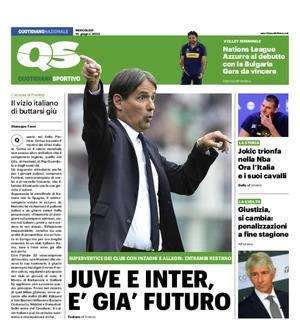 Il QS titola in apertura: "Juve e Inter, è già futuro". Supervertice Inzaghi-dirigenza