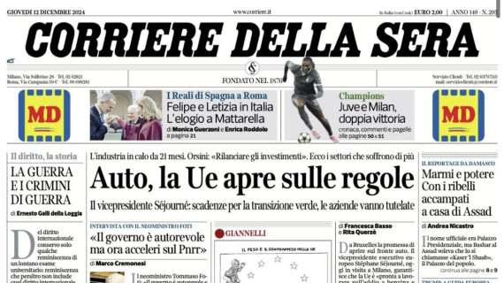 "Inter, i limiti del turnover: troppi calcoli, poca difesa": l'apertura del Corriere della Sera