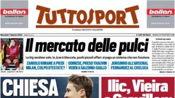 Tuttosport in prima pagina: "La Dea s'inchina a Darmian. Ora Juventus o Lazio"