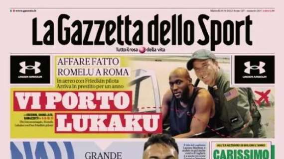 La prima pagina della Gazzetta dello Sport: "Inter, ci sei. Cagliari battuto 2-0"