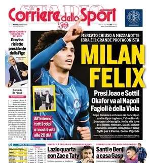 "Milan Felix, Ibra protagonista": la prima pagina del Corriere dello Sport