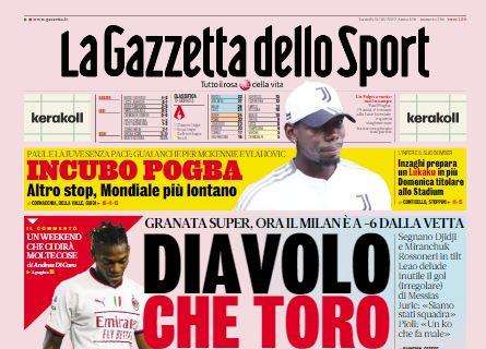 La Gazzetta dello Sport in apertura: "Diavolo che Toro". Milan in tilt e ko a Torino