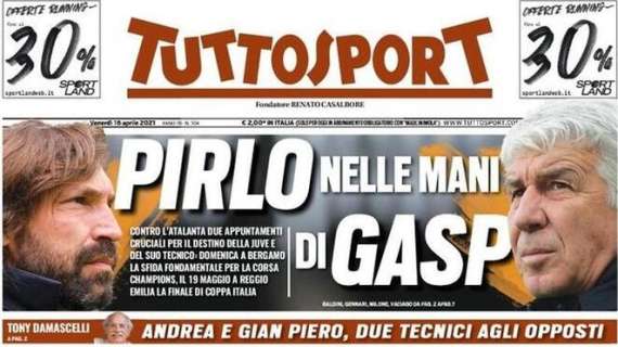 L'apertura di Tuttosport: "Pirlo nelle mani di Gasperini"