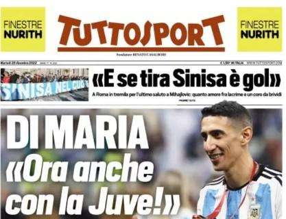 Tuttosport, i funerali di Mihajlovic in prima pagina: "E se tira Sinisa è gol"