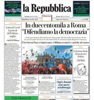 L'apertura di Repubblica: "Saloon Olimpico, Lazio spietata"