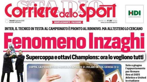 Il Corriere dello Sport in prima pagina: "Fenomeno Inzaghi"