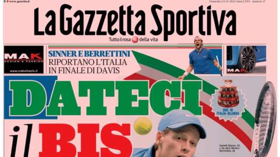 "Due avvisi per Conte": la prima pagina dell'edizione odierna di Gazzetta dello Sport