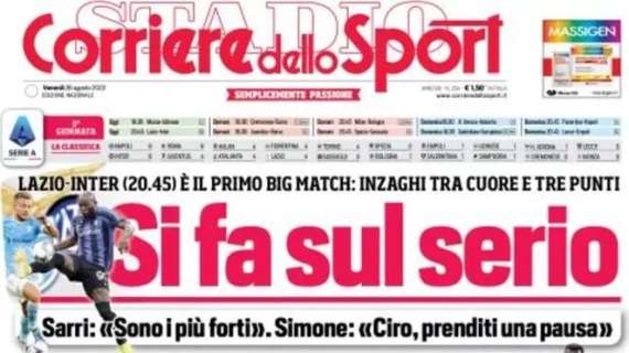 Il Corriere dello Sport su Lazio-Inter: "Si fa sul serio"