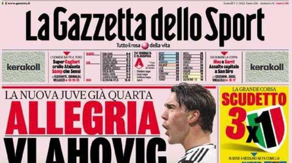 La prima pagina de La Gazzetta dello Sport: "Inzaghi, i cambi da record fanno discutere"