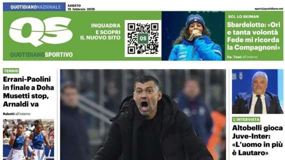 Altobelli: "Juve-Inter, l'uomo in più è Lautaro". La prima pagina del QS - Quotidiano Sportivo