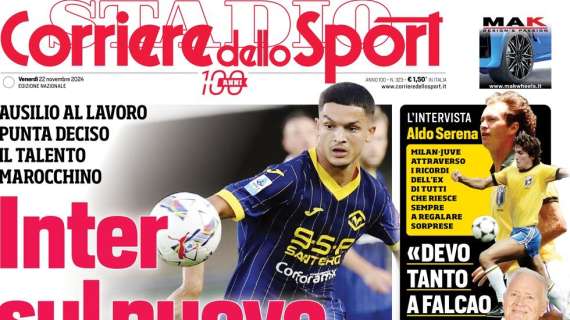 L'apertura del Corriere dello Sport: "Belahyane domani sarà osservato dall'Inter"