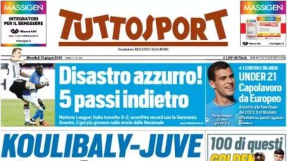 Tuttosport: "Disastro azzurro: cinque passi indietro"