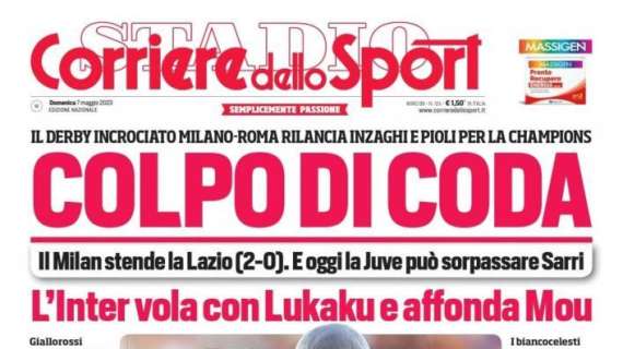 Il Corriere dello Sport apre: "Inter, con Lukaku si vola. Mourinho affondato a Roma"