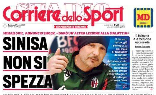 Il Corriere dello Sport in apertura: "Gravina insiste: «Mancio, resta»"