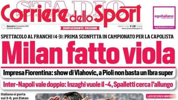 Corriere dello Sport in prima pagina: "Inter-Napoli vale doppio"