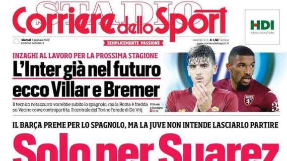 Il CorSport in apertura: "L'Inter già nel futuro: ecco Villar e Bremer"