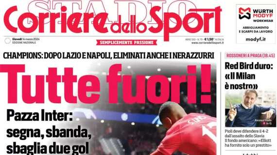 Inter, que dolor: l'Atletico la sbatte fuori dalla Champions. Le prime pagine del 14 marzo