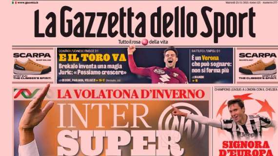 La prima pagina de La Gazzetta dello Sport: "Inter Super Simo"