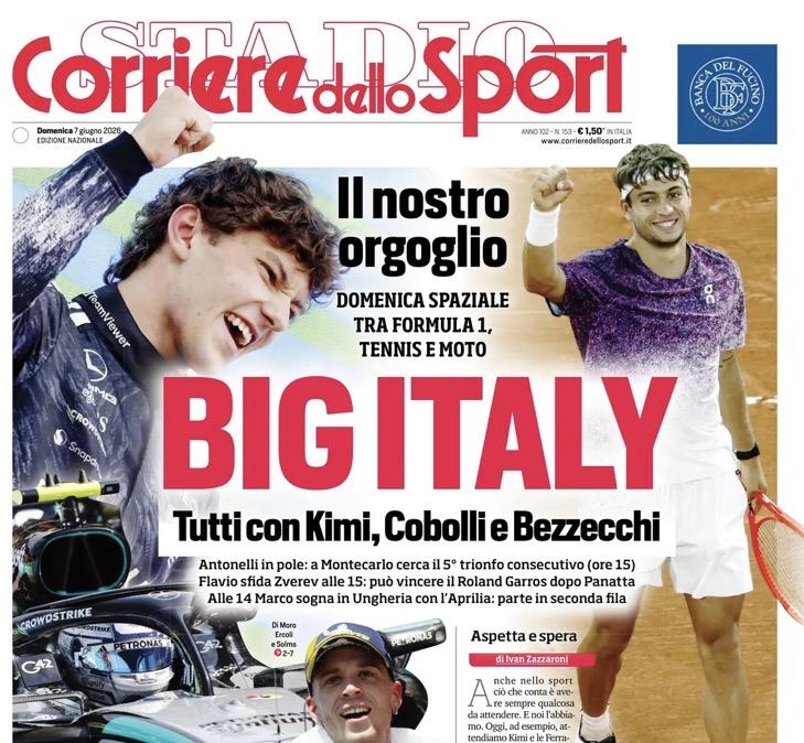 Le prime pagine dei quotidiani sportivi di oggi, domenica 7 giugno