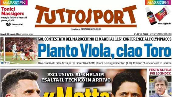 Marotta in pressing su Lautaro, Moratti ha voglia di Inter. La prima pagina di Tuttosport