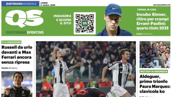 L'Inter vola, attacco a quattro stelle. La prima pagina del QS - Quotidiano Sportivo