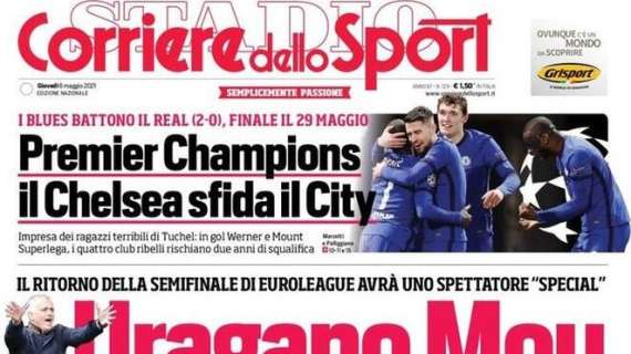 Il Corriere dello Sport in prima pagina: “Festa Inter, sabato blindato. In tre mila fuori da San Siro”