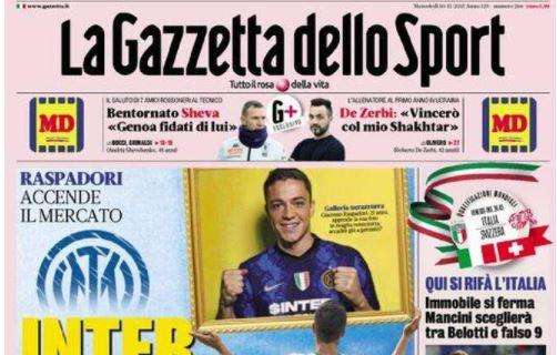 La prima pagina de La Gazzetta dello Sport: "Inter, occasione Raspad'oro"