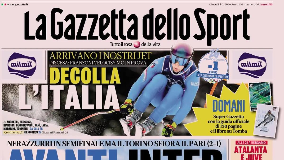 Le prime pagine dei quotidiani italiani e stranieri del 2 febbraio: domina la Coppa Italia