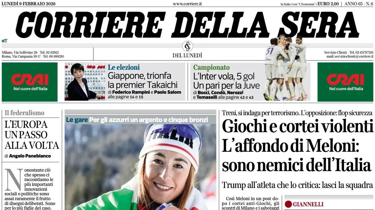 "Un Inter da pallottoliere, Lautaro conquista il podio": l'apertura del Corriere della Sera