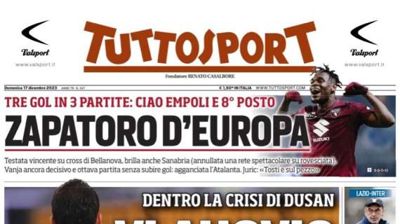 L'apertura di Tuttosport contro l'Inter: "Il popolo juventino questa volta tifa Sarri e la Lazio"