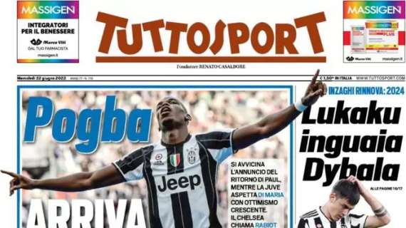 L'apertura di Tuttosport sul mercato Inter: "Lukaku inguaia Dybala"