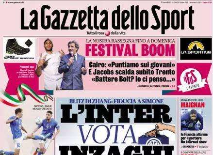 L'apertura de La Gazzetta dello Sport: "L'Inter vota Inzaghi"