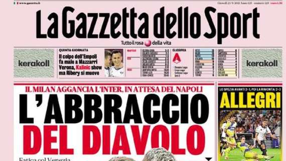 La prima pagina de La Gazzetta dello Sport: "Luna Park Inzaghi"